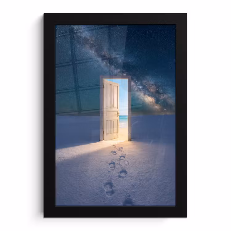 Bilder mit Rahmen - Tür – Schnee – Strand — 1