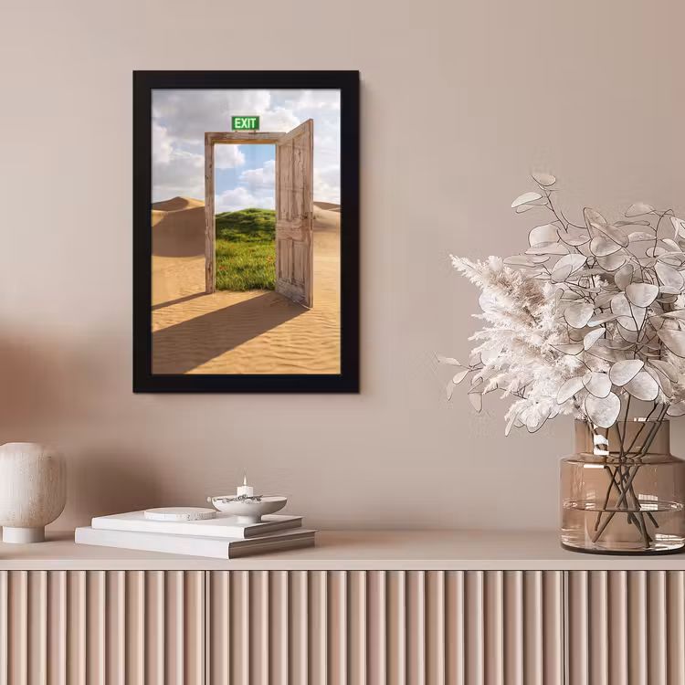 Bilder mit Rahmen - Tür – Wüste – Gras — 4