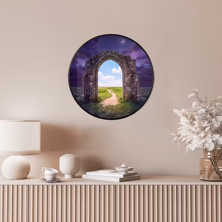 Poster im Rahmen Rund - Bogen – Landschaft – Kontrast — 5