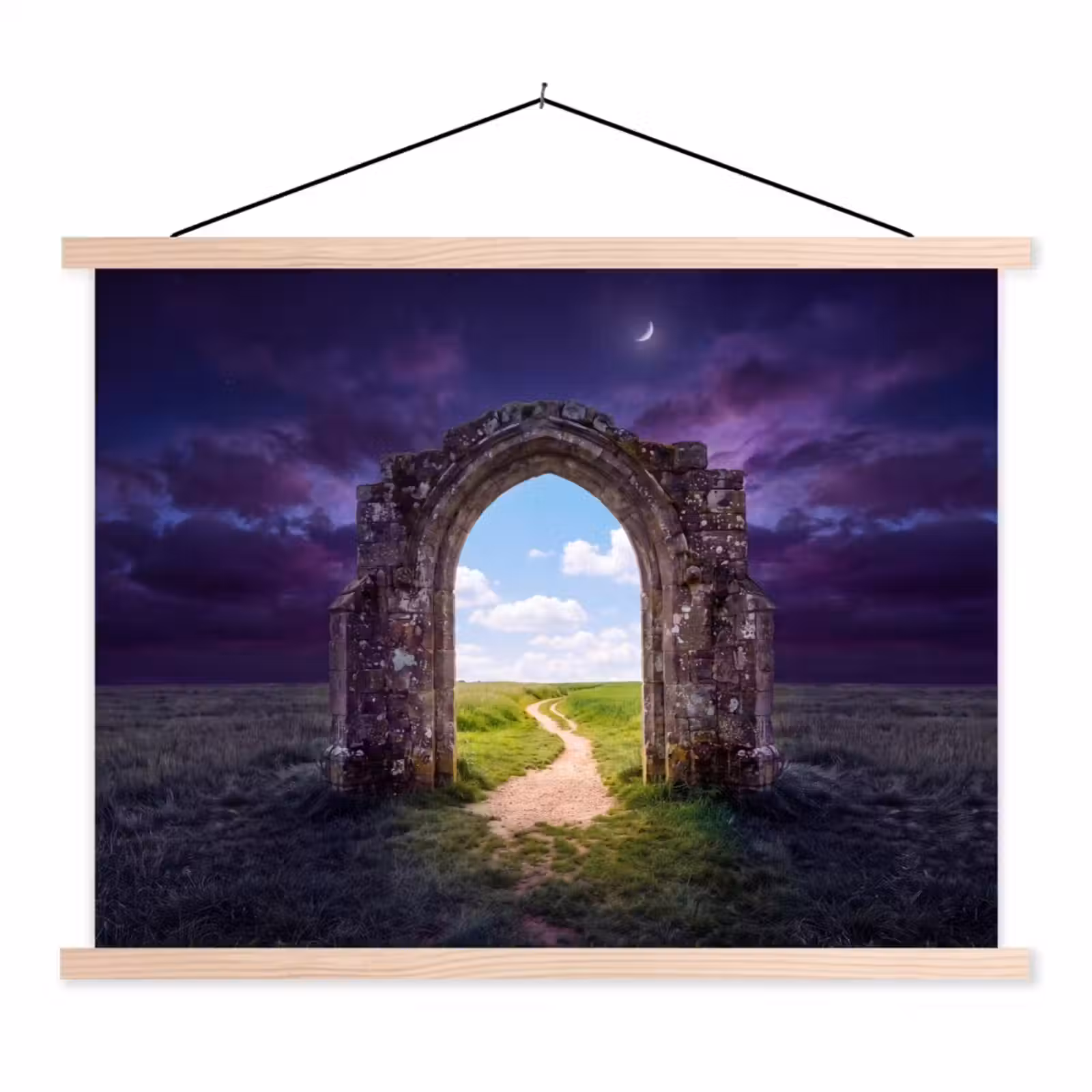 Stoffbild - Bogen – Landschaft – Kontrast — 1