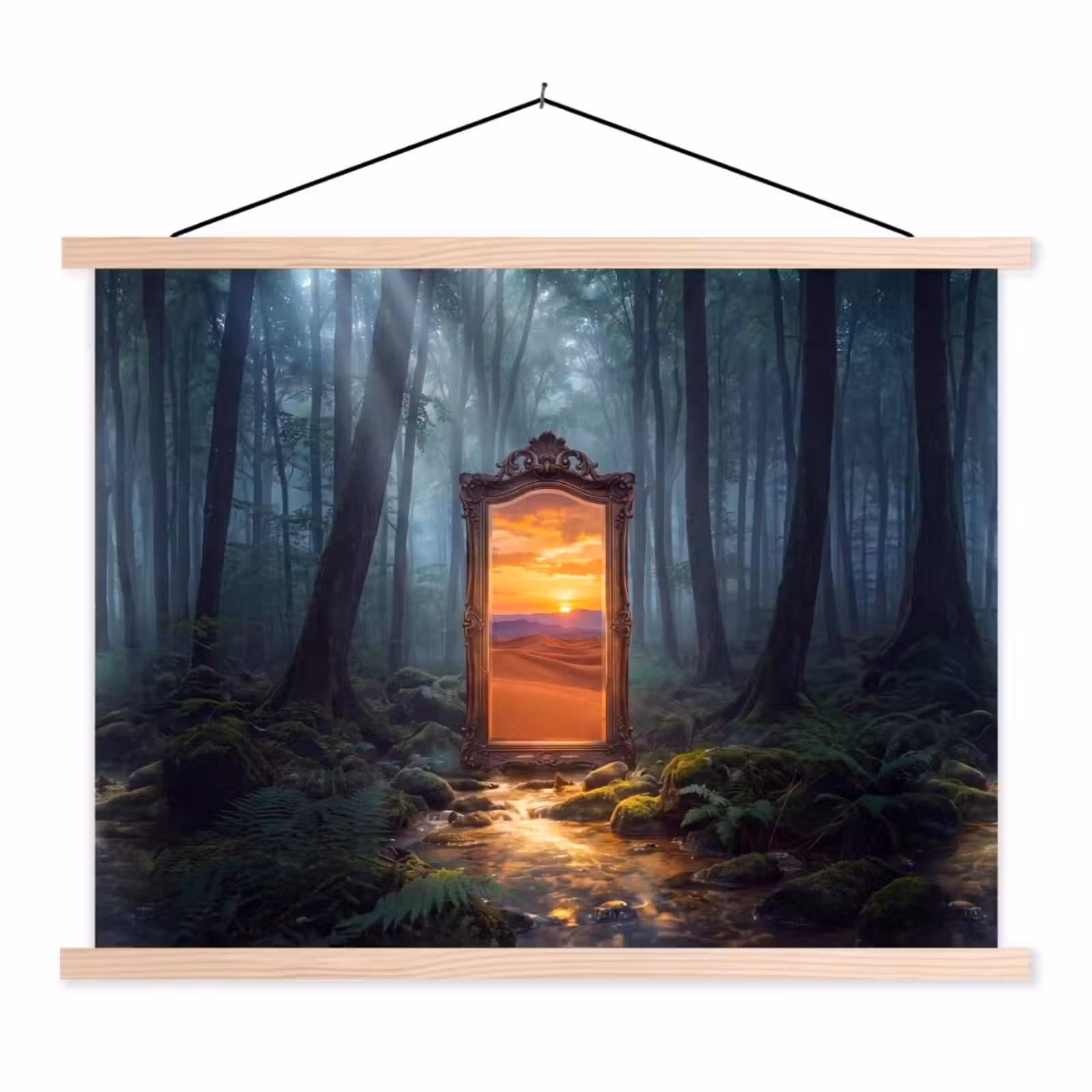 Stoffbild - Spiegel – Wald – Natur — 1