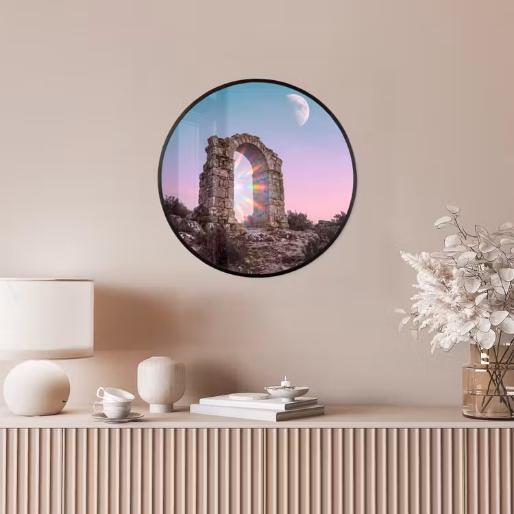 Poster im Rahmen Rund - Bogen – Regenbogen – Mond — 5