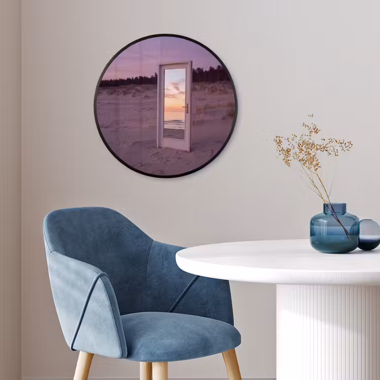Poster im Rahmen Rund - Spiegel – Meer – Sonnenuntergang — 4