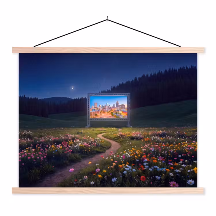 Stoffbild - Bildschirm – Stadt – Natur — 1