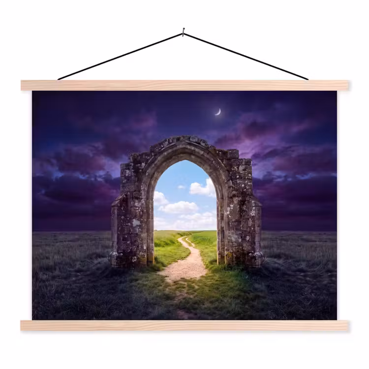 Stoffbild - Bogen – Landschaft – Kontrast — 1