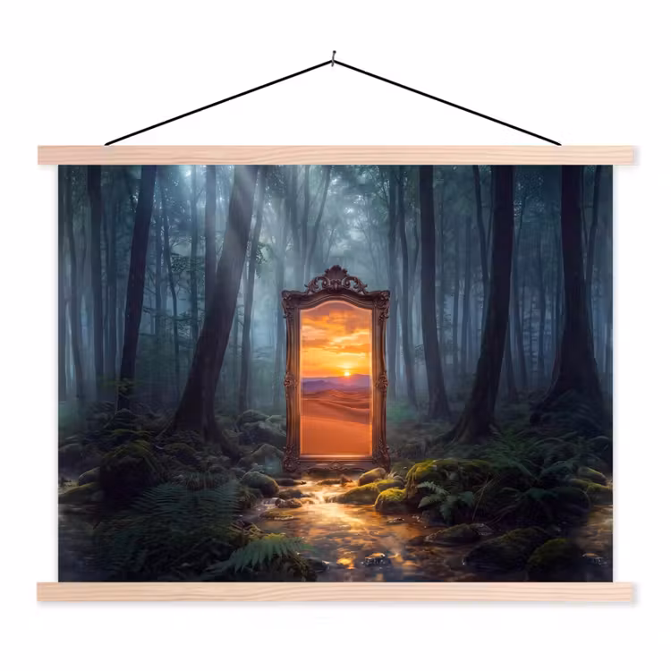 Stoffbild - Spiegel – Wald – Natur — 1