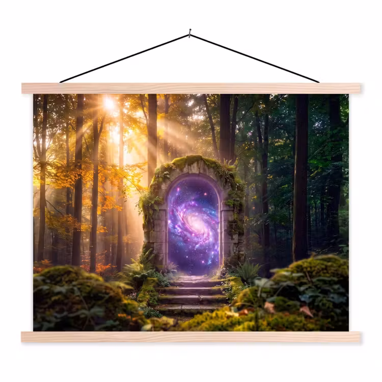 Stoffbild - Tor – Kosmos – Wald — 1