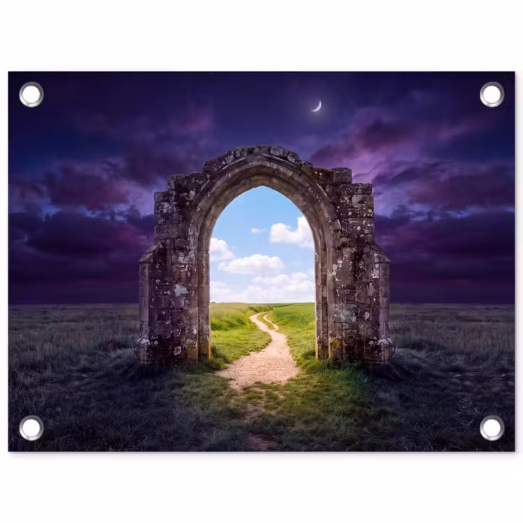 Gartenposter - Bogen – Landschaft – Kontrast — 1