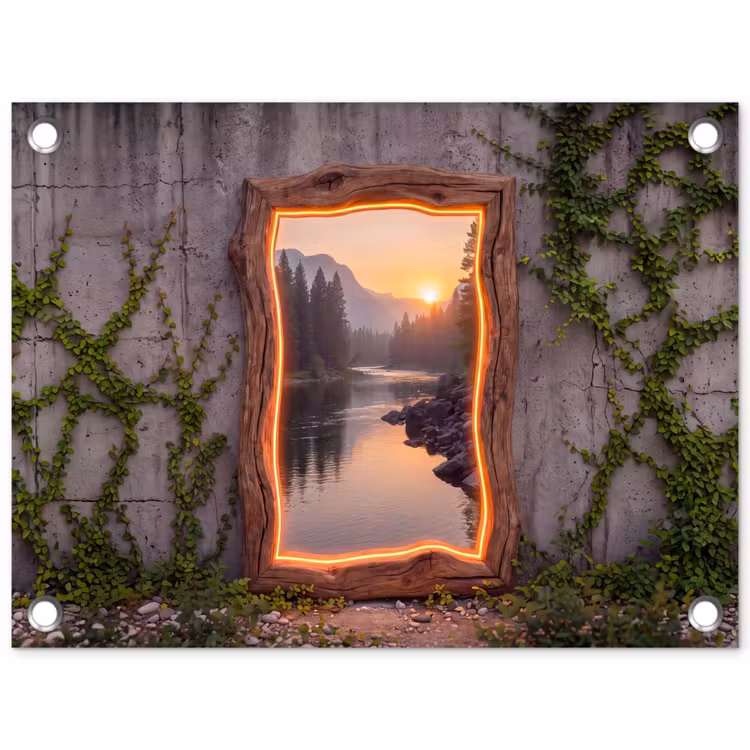 Gartenposter - Landschaft – Rahmen – Licht — 1
