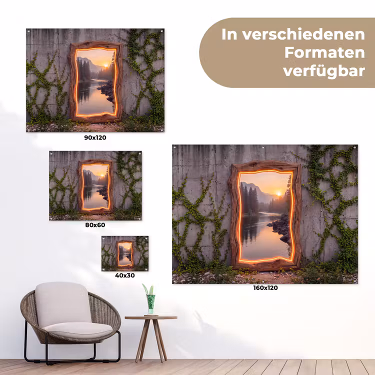 Gartenposter - Landschaft – Rahmen – Licht — 6