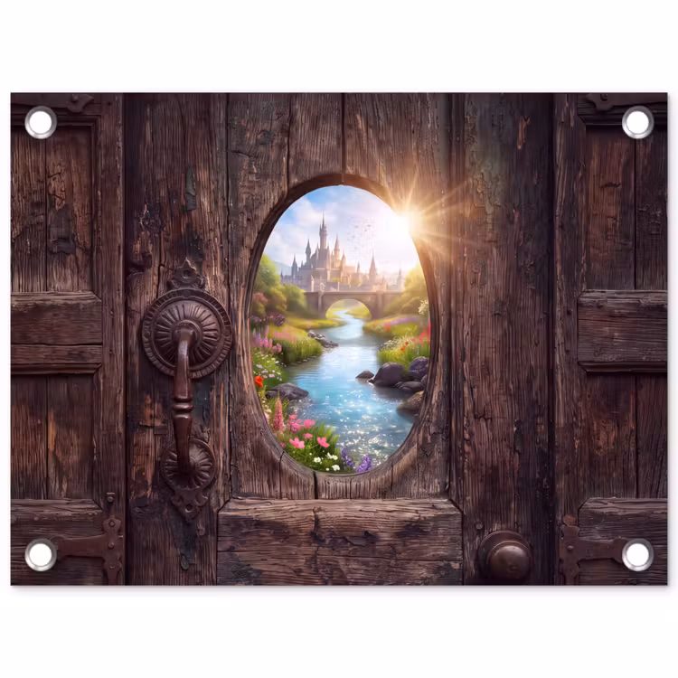 Gartenposter - Schloss – Fluss – Natur — 1