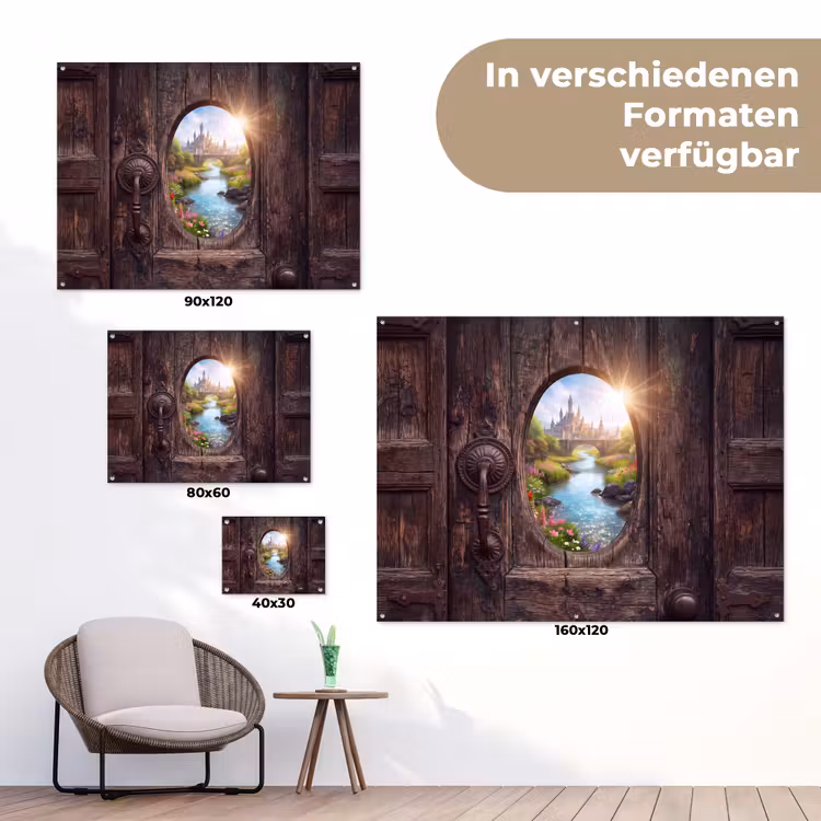 Gartenposter - Schloss – Fluss – Natur — 6