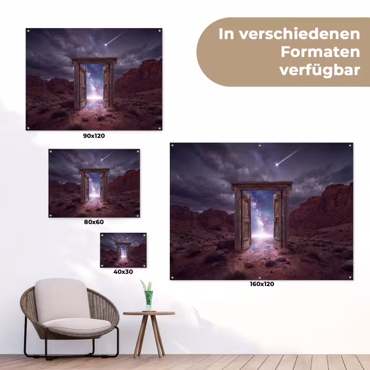 Gartenposter - Tür – Milchstraße – Wüste — 6