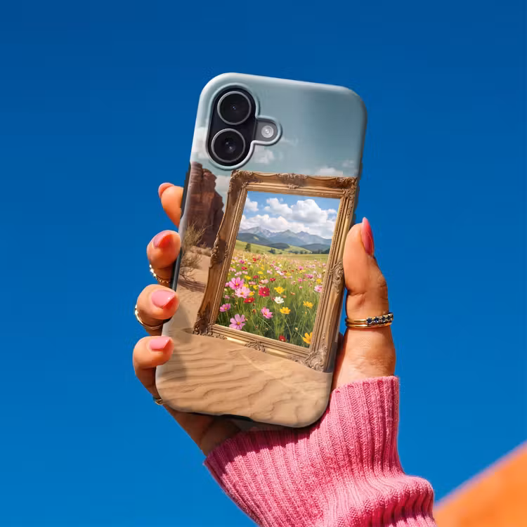 Handyhülle Toughcase - Rahmen – Wüste – Blumen — 2