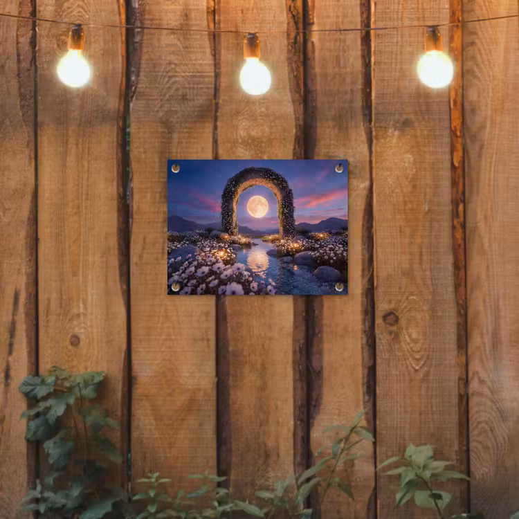 Gartenposter - Bogen – Mond – Nacht — 2