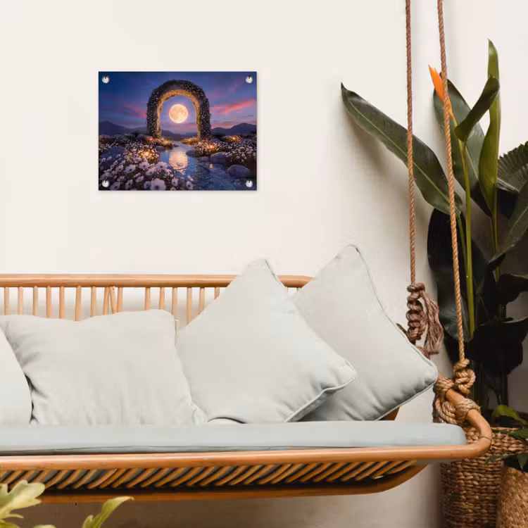 Gartenposter - Bogen – Mond – Nacht — 4