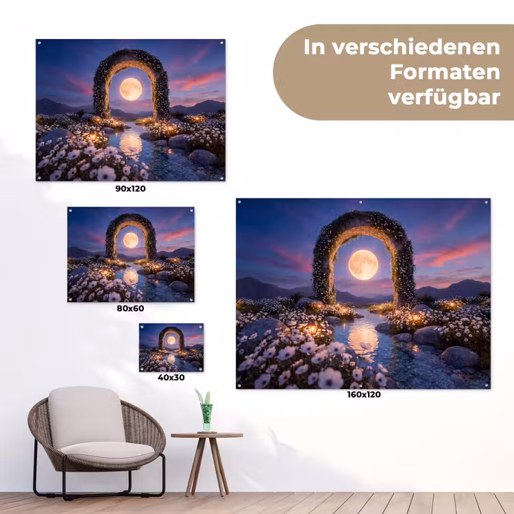 Gartenposter - Bogen – Mond – Nacht — 6