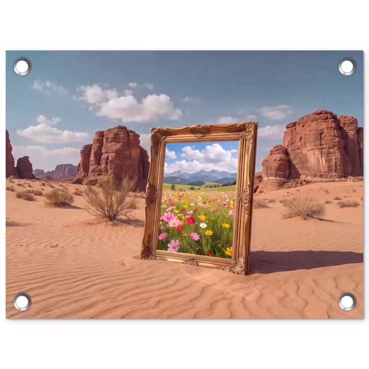 Gartenposter - Rahmen – Wüste – Blumen — 1