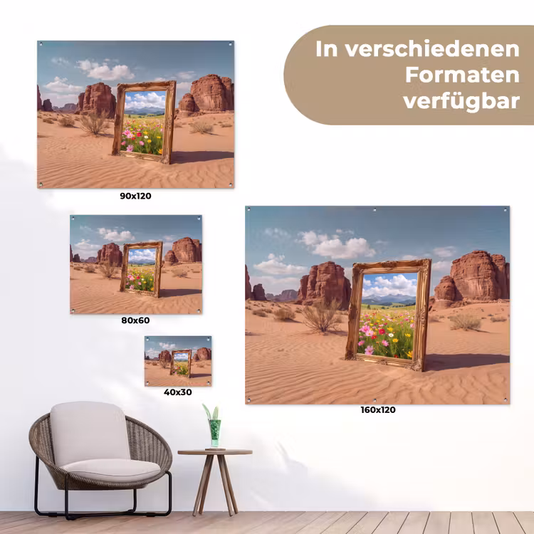 Gartenposter - Rahmen – Wüste – Blumen — 6