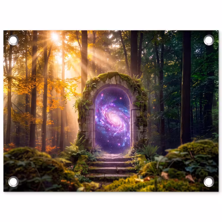 Gartenposter - Tor – Kosmos – Wald — 1