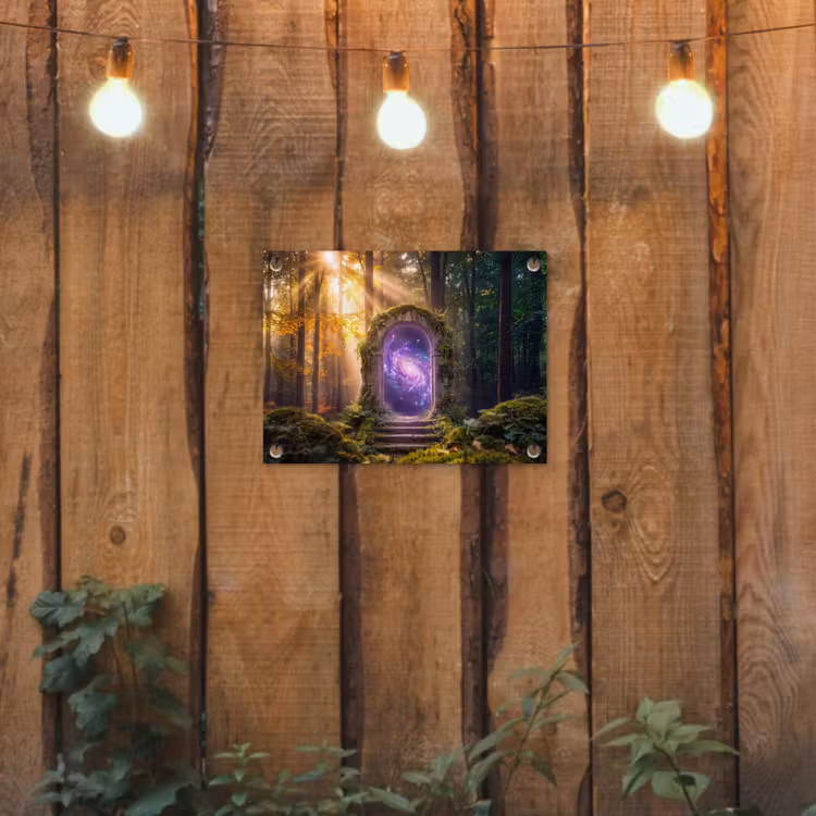 Gartenposter - Tor – Kosmos – Wald — 2