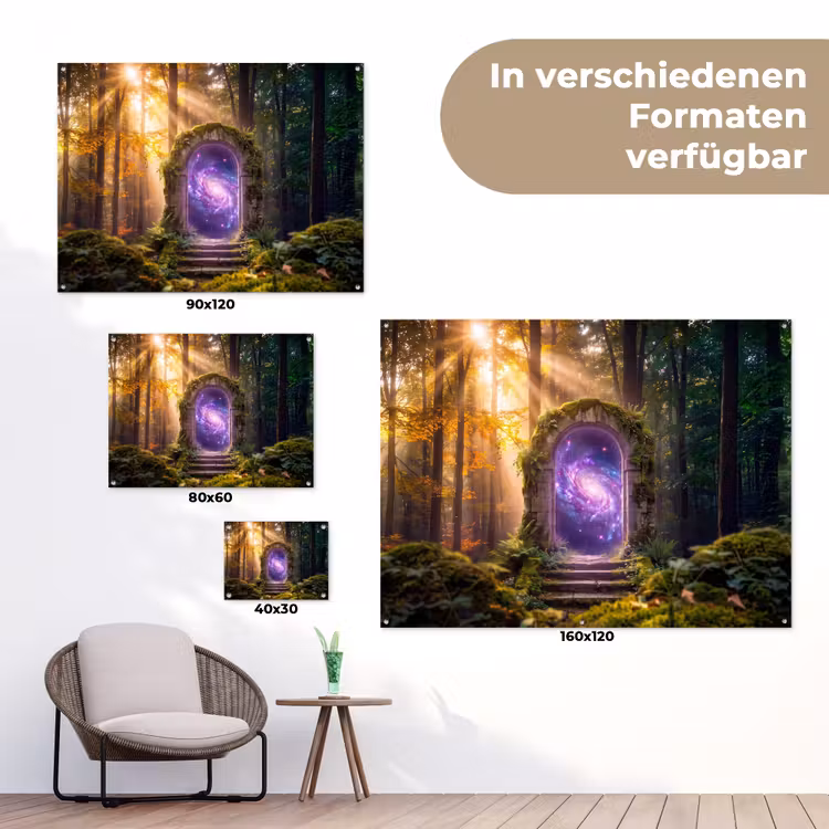 Gartenposter - Tor – Kosmos – Wald — 6