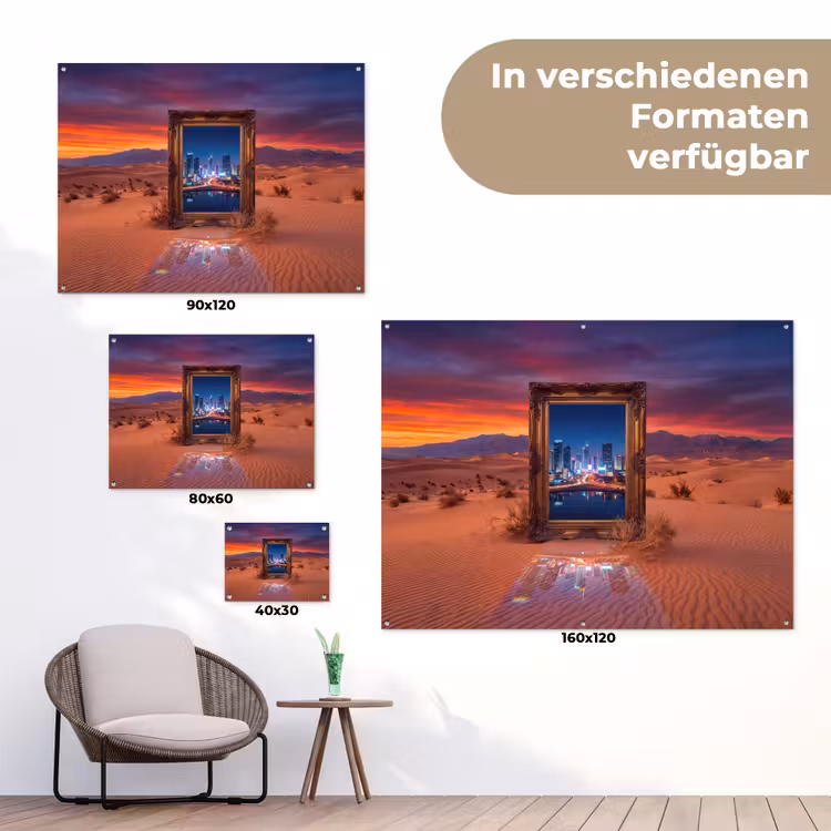 Gartenposter - Rahmen – Stadtansicht – Wüste — 6