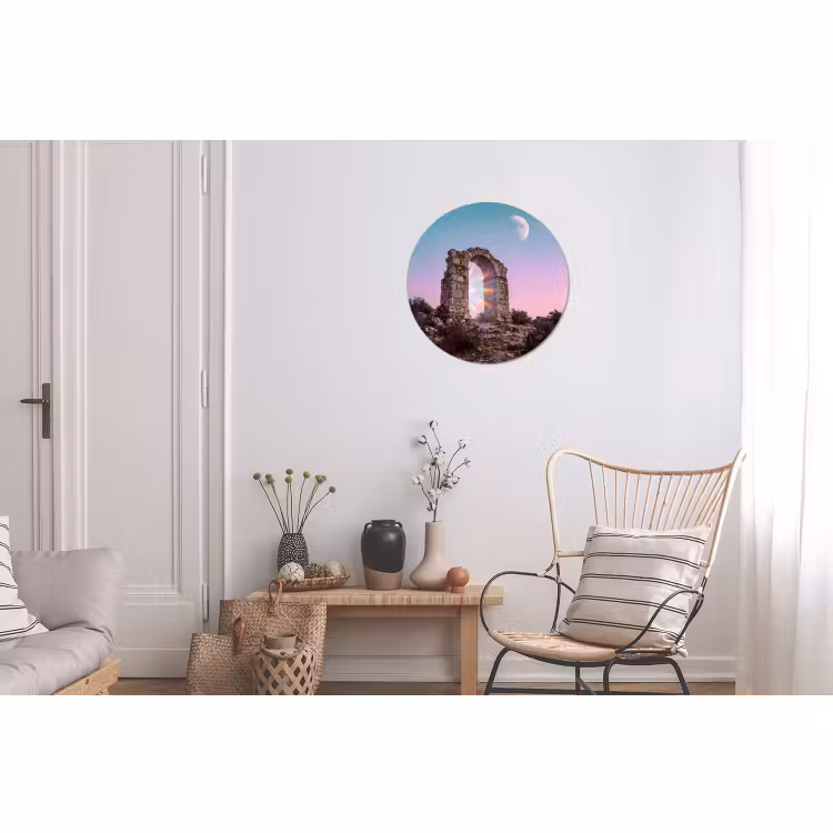 Alu-Dibond-Bild Rund - Bogen – Regenbogen – Mond — 2