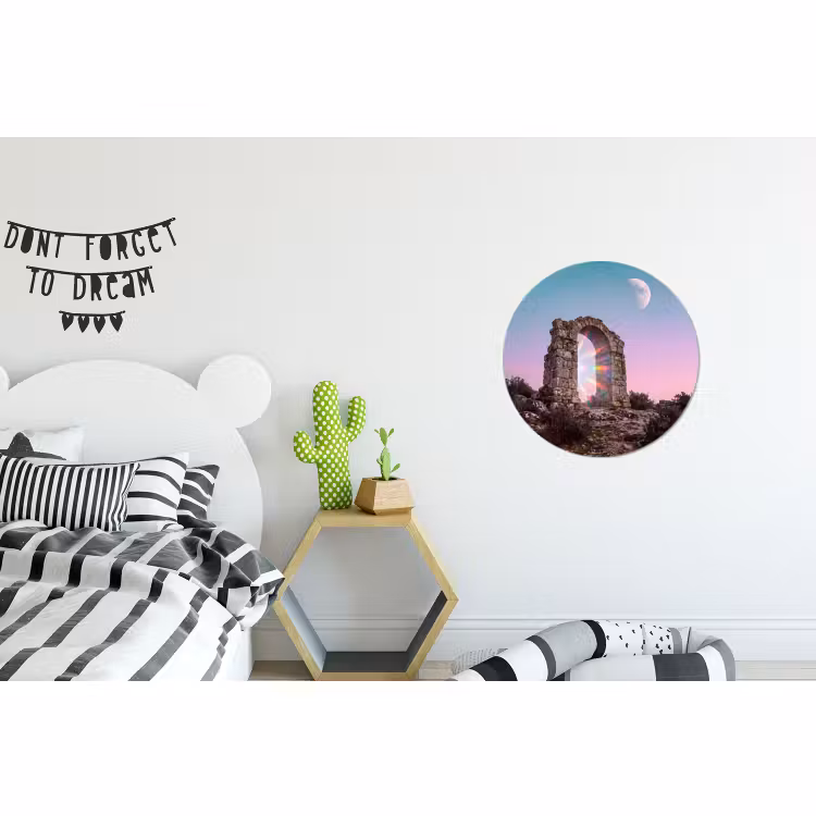Alu-Dibond-Bild Rund - Bogen – Regenbogen – Mond — 4