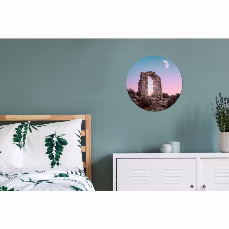 Alu-Dibond-Bild Rund - Bogen – Regenbogen – Mond — 5