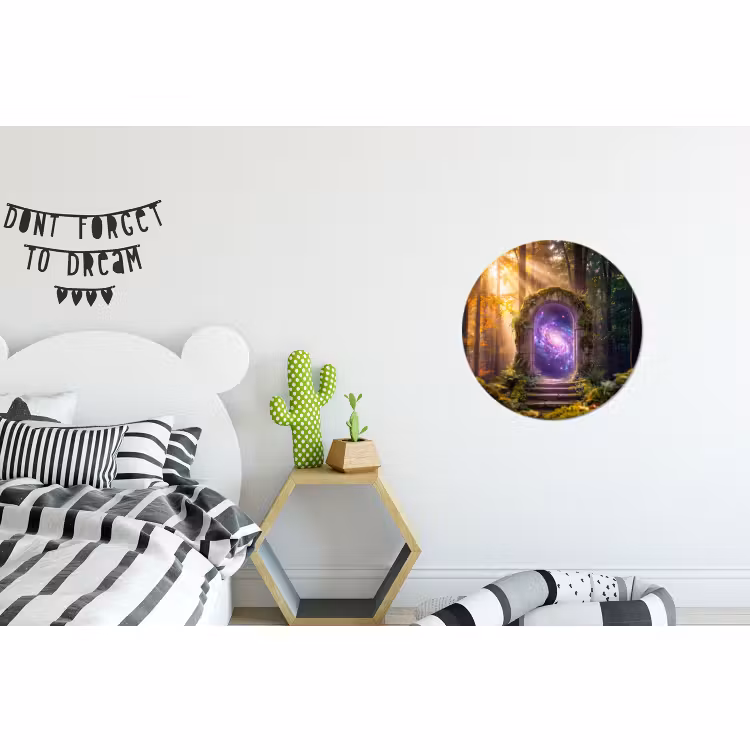 Alu-Dibond-Bild Rund - Tor – Kosmos – Wald — 4