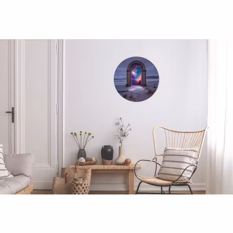 Alu-Dibond-Bild Rund - Tor – Strand – Raum — 2