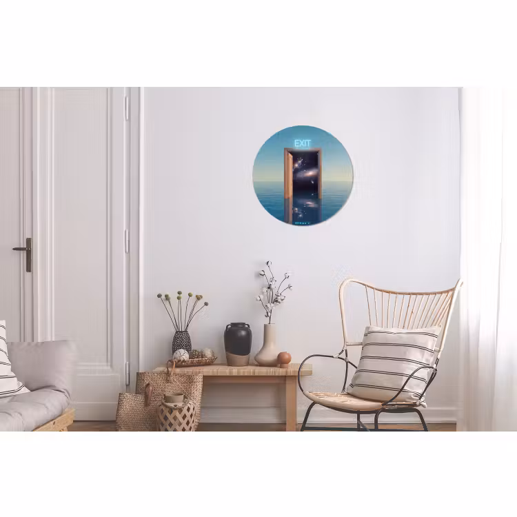 Alu-Dibond-Bild Rund - Tür – Raum – Abstrakt — 2