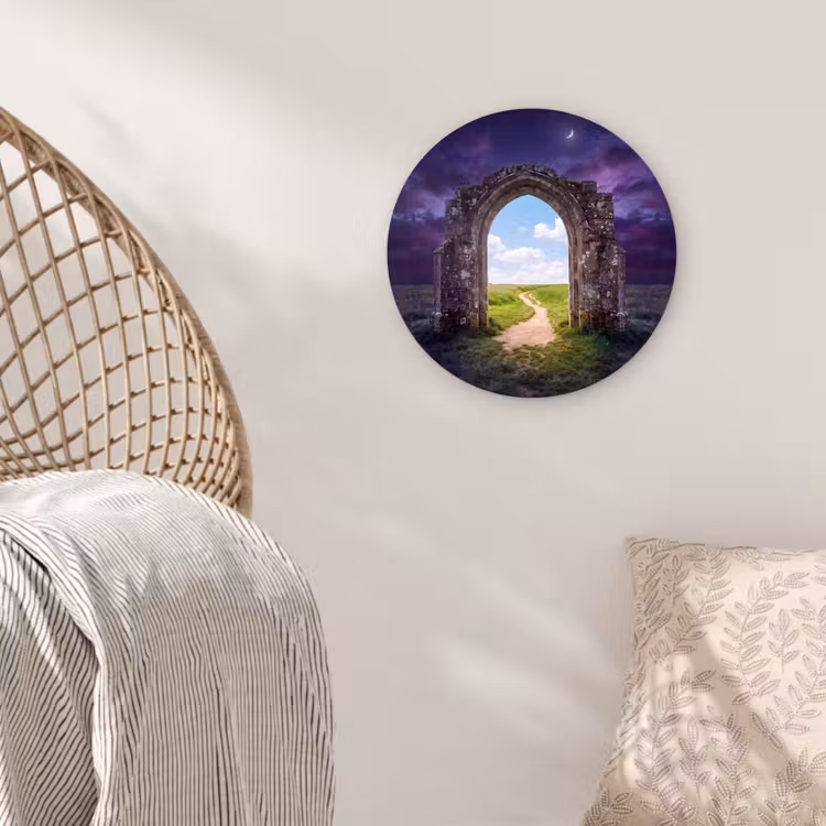 Glasbild Rund - Bogen – Landschaft – Kontrast — 5