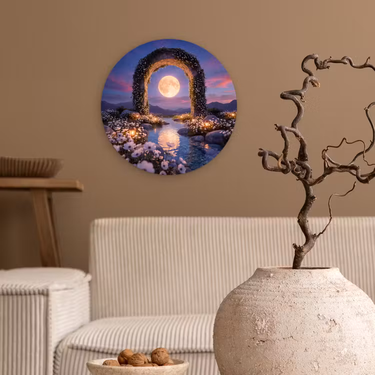 Glasbild Rund - Bogen – Mond – Nacht — 2