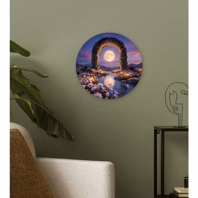 Glasbild Rund - Bogen – Mond – Nacht — 3