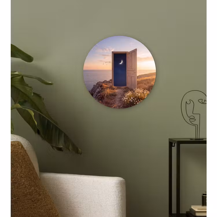 Glasbild Rund - Tür – Sterne – Natur — 3