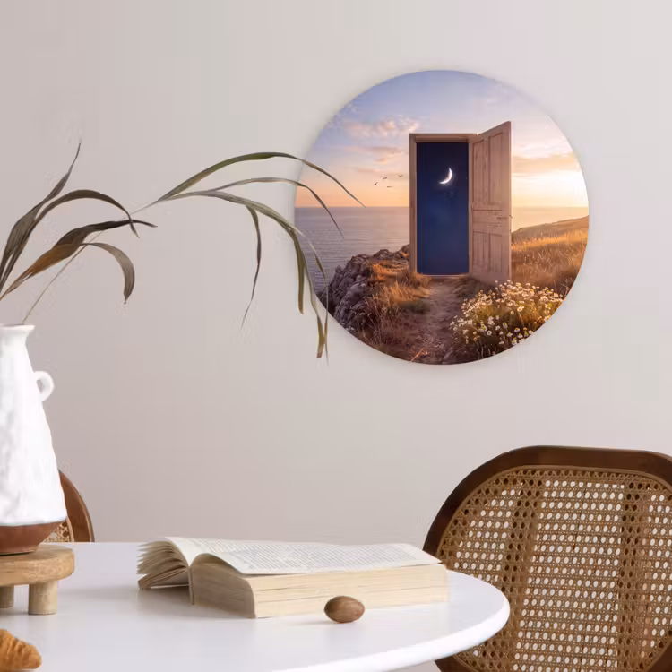 Glasbild Rund - Tür – Sterne – Natur — 4