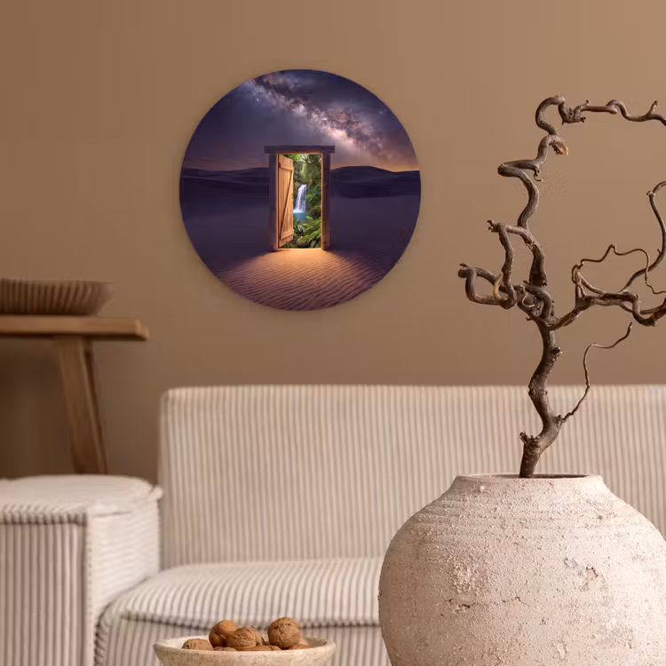 Glasbild Rund - Tür – Wüste – Natur — 2