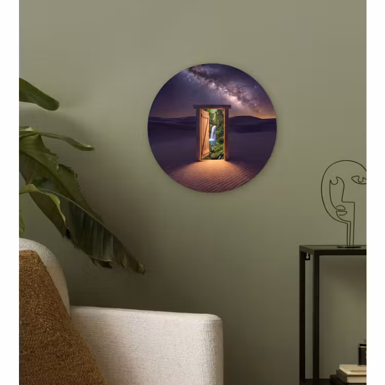 Glasbild Rund - Tür – Wüste – Natur — 3