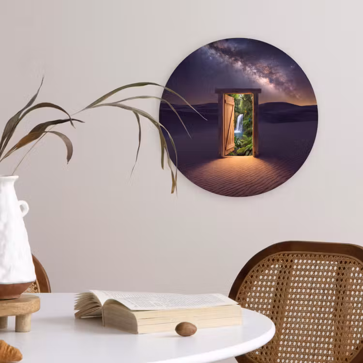 Glasbild Rund - Tür – Wüste – Natur — 4