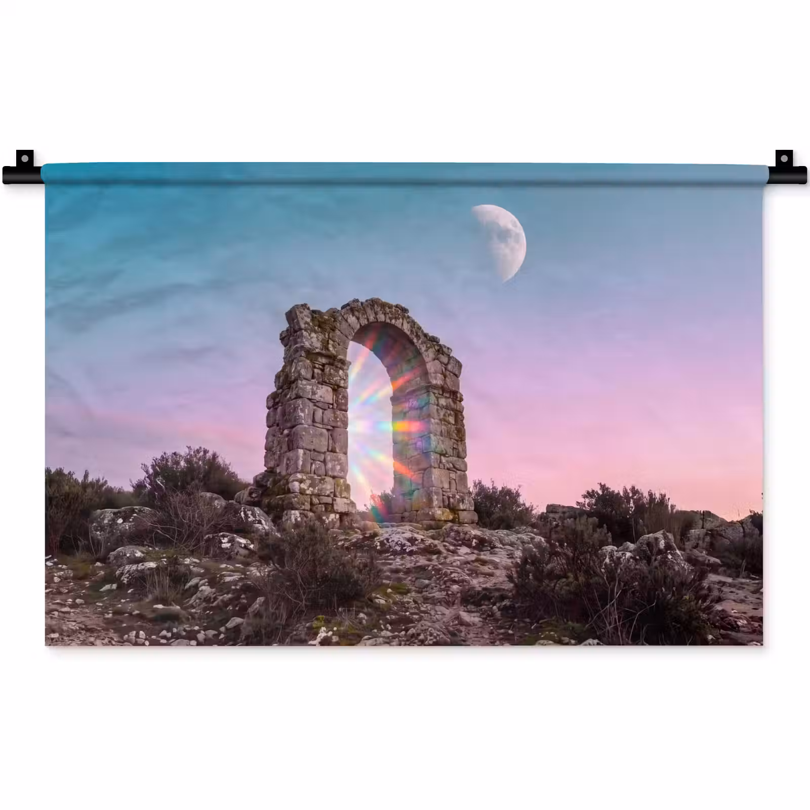 Wandteppich - Bogen – Regenbogen – Mond — 1