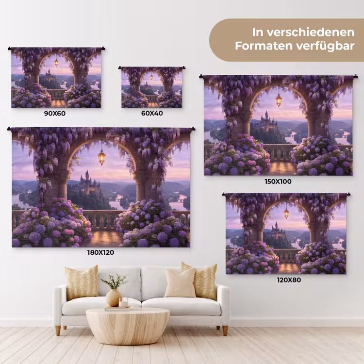 Wandteppich - Schloss – Fluss – Abend — 8