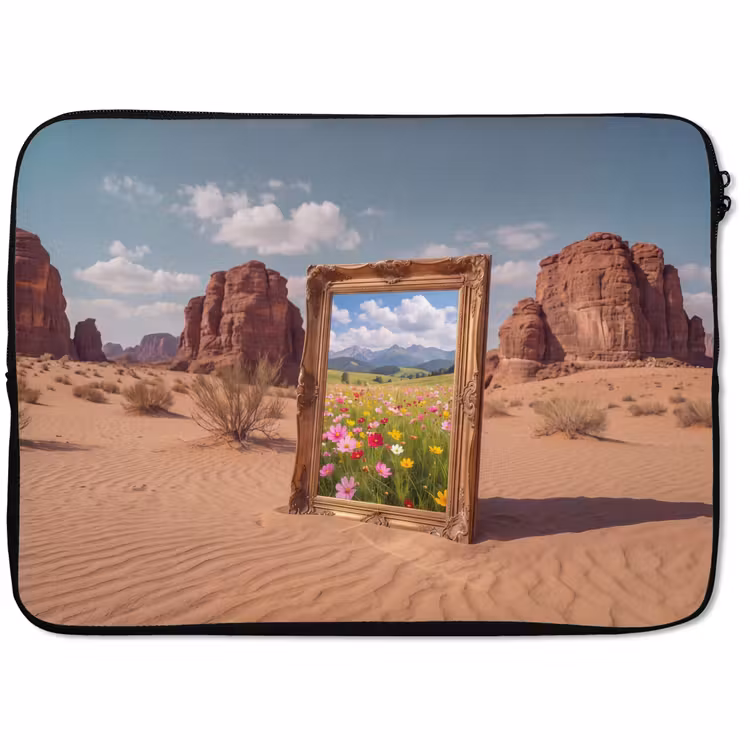 Laptop hülle - Rahmen – Wüste – Blumen — 1