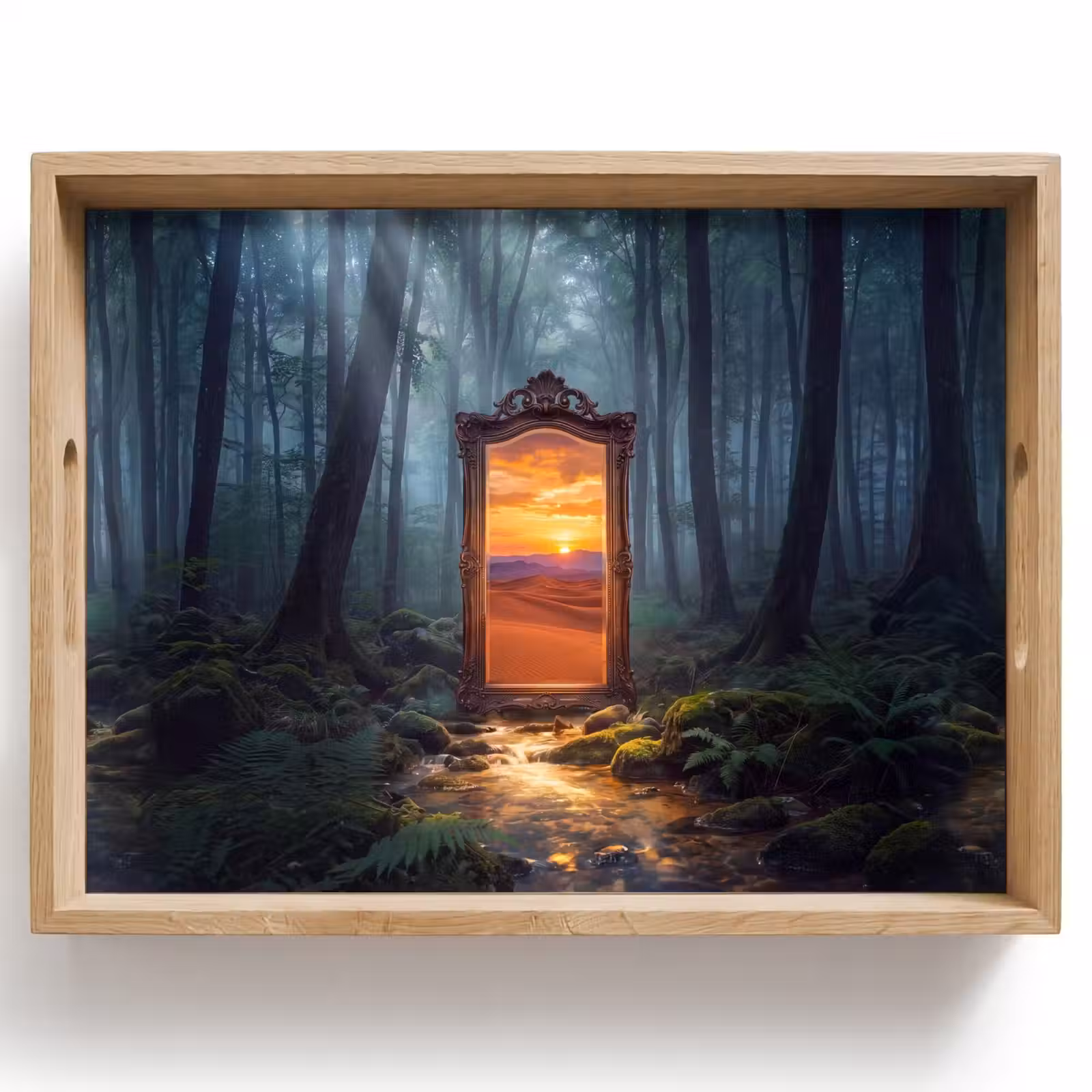 Tablett - Spiegel – Wald – Natur — 1