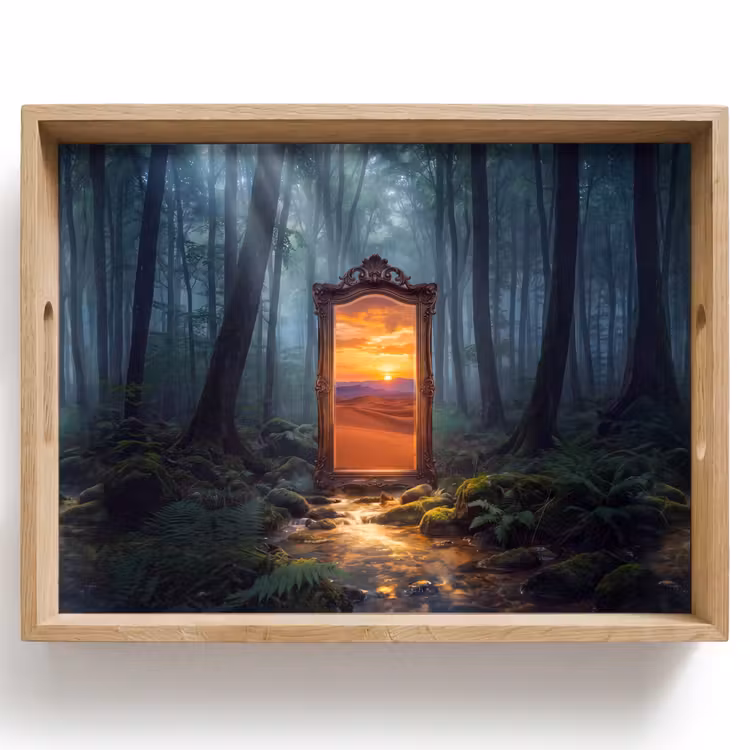 Tablett - Spiegel – Wald – Natur — 1