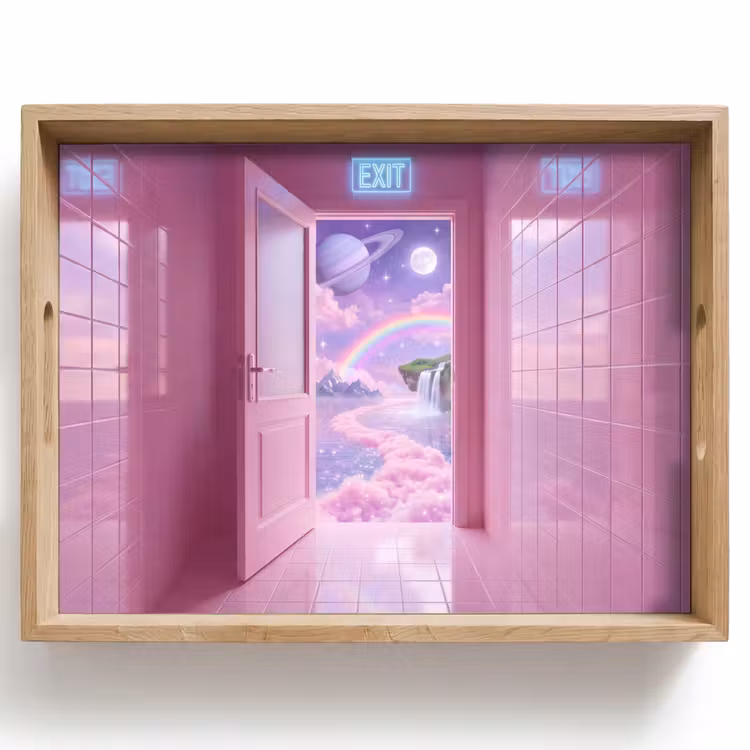 Tablett - Rosa Tür – Fantasie — 1