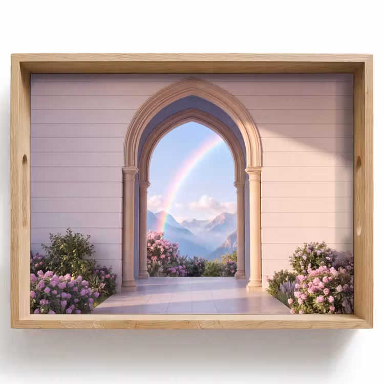Tablett - Bogen – Berge – Regenbogen — 1