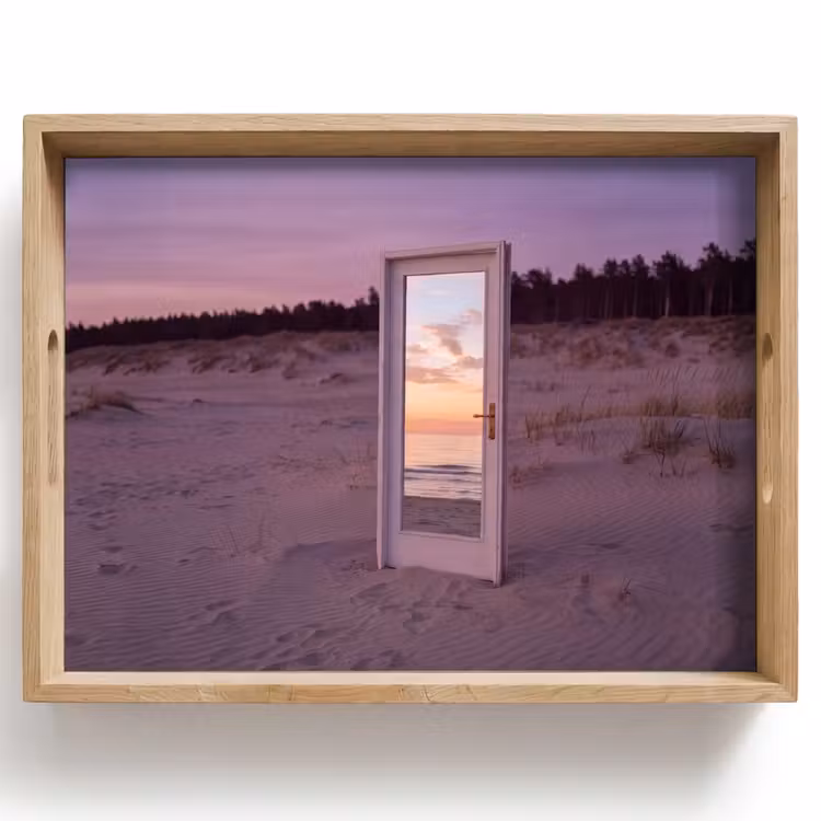 Tablett - Spiegel – Meer – Sonnenuntergang — 1