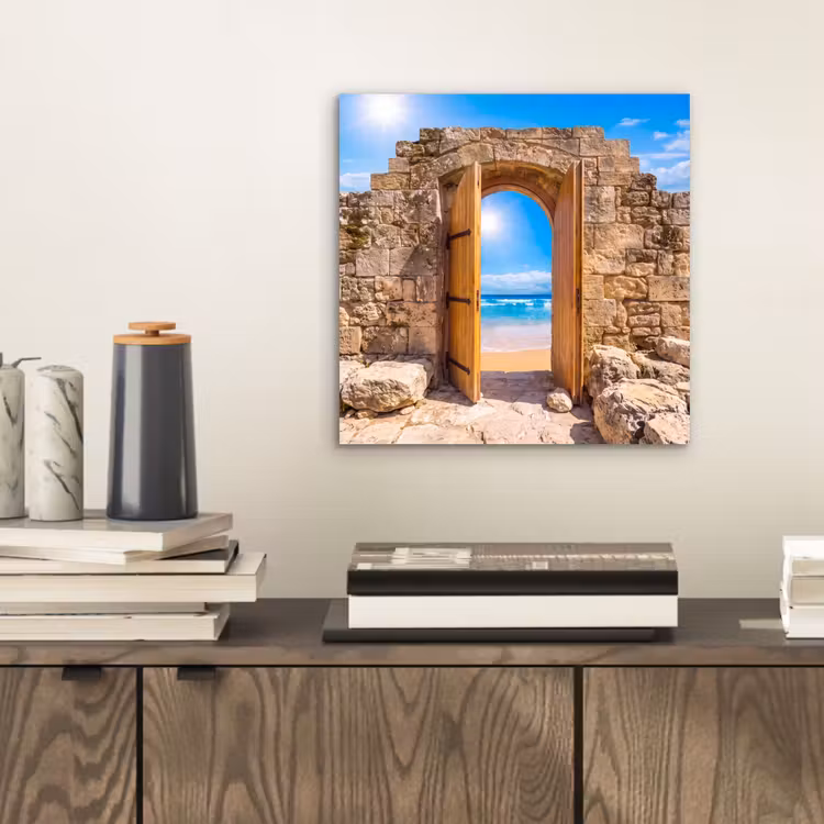 Alu-Dibond-Bild - Tür – Strand – Meer — 2